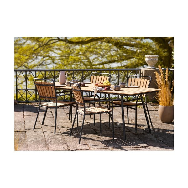 Dřevěné/kovové zahradní židle v sadě 2 ks v přírodní barvě Cleveland – House Nordic-image-3