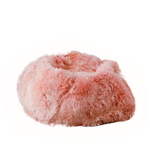 Růžový sedací vak z ovčí kožešiny Native Natural, ⌀ 110 cm