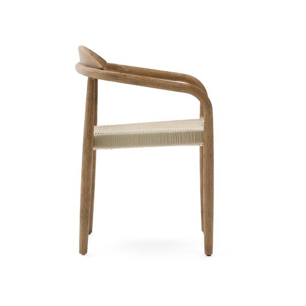 Béžové/v přírodní barvě dřevěné jídelní křeslo Nina – Kave Home-image-3