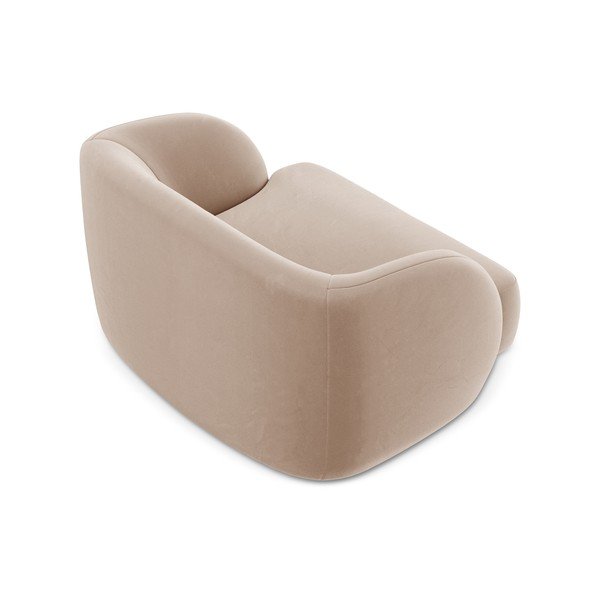 Béžové sametové křeslo Miley – Micadoni Home-image-4