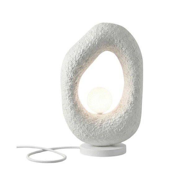Bílá kovová stolní lampa (výška 50 cm) Lore – Opviq lights