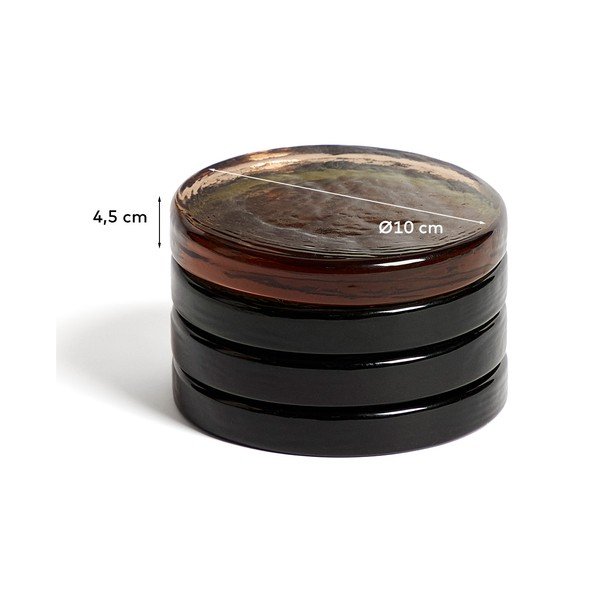 Tmavě hnědý skleněný podtácek Obila – Kave Home-image-4