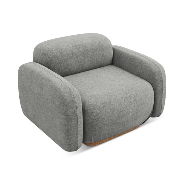 Šedý modul pohovky z textilie bouclé Ailani – Makamii-image-2