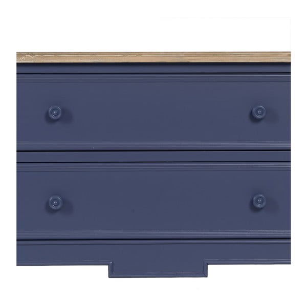 Modrá nízká komoda z jedlového dřeva 80x60 cm – Ixia-image-4