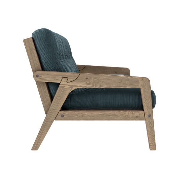 Modrá manšestrová rozkládací pohovka 204 cm Grab - Karup Design-image-4