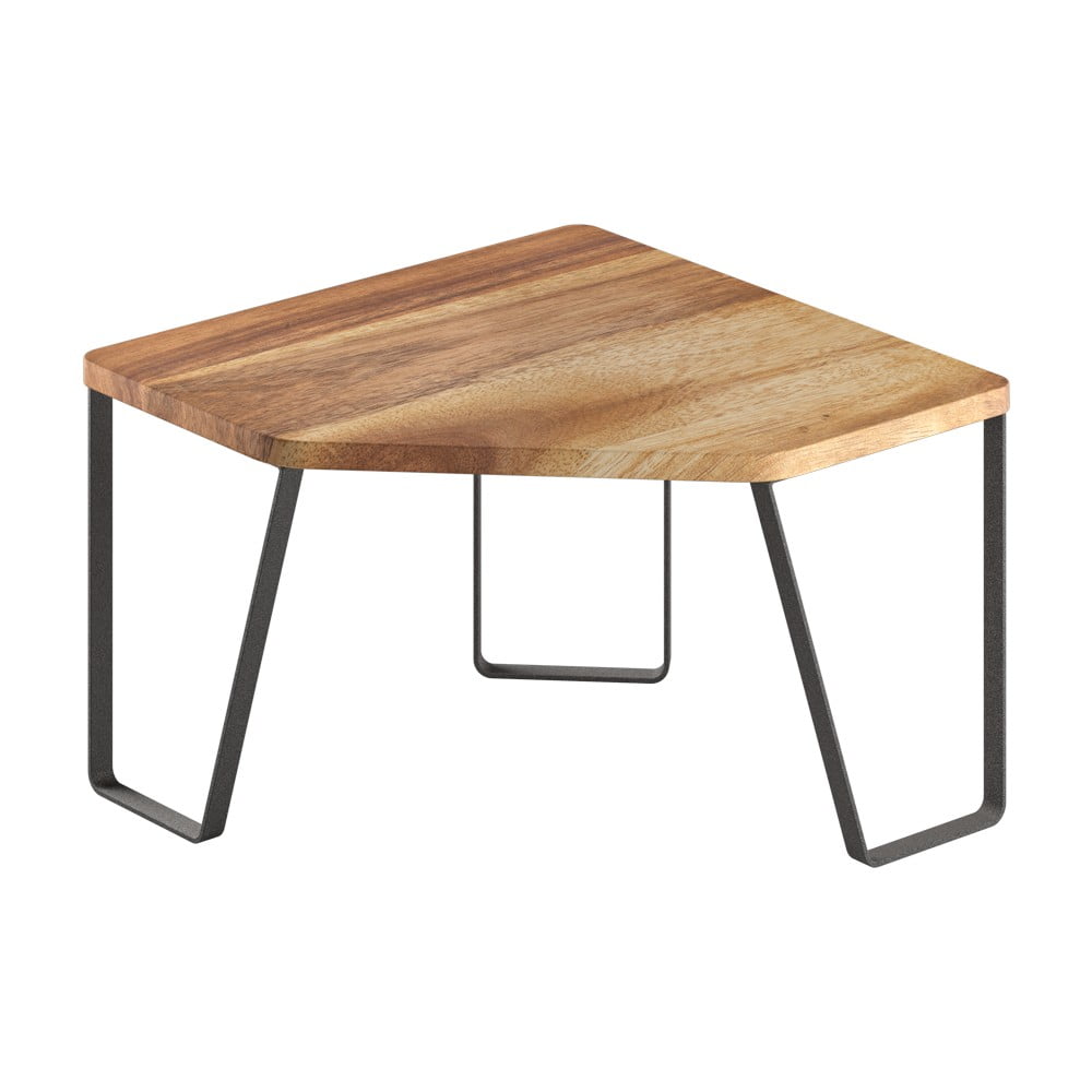 Ohová dřevěná přídavná polička v matně černo-přírodní barvě 25x25 cm York – Metaltex