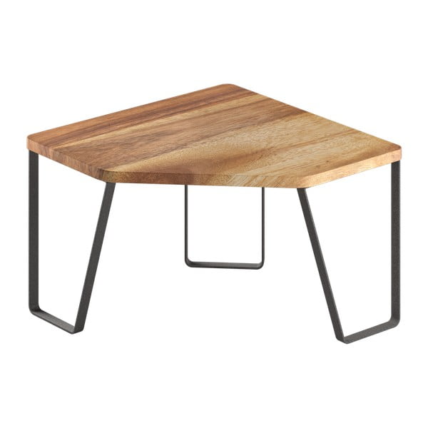 Ohová dřevěná přídavná polička v matně černo-přírodní barvě 25x25 cm York – Metaltex