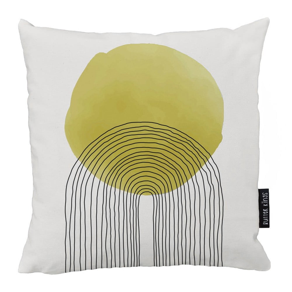 Béžovo-žlutý bavlněný dekorativní polštář Butter Kings Rising Sun, 50 x 50 cm