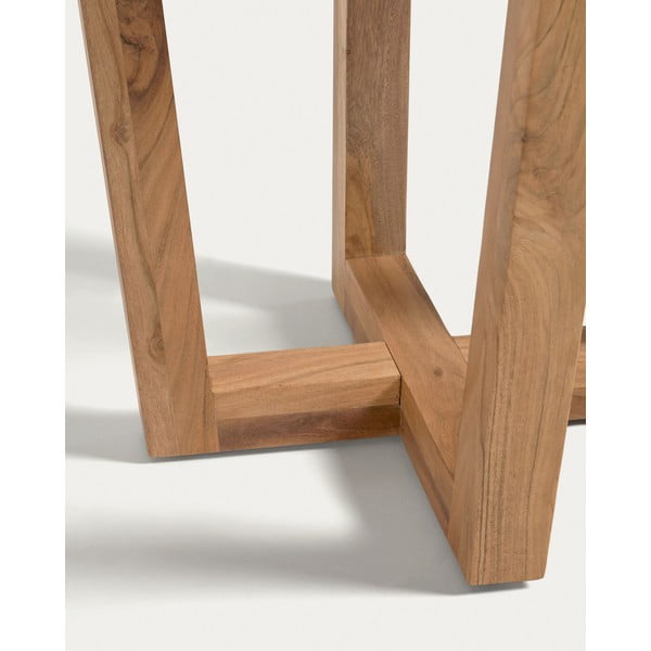 Kulatý jídelní stůl z masivu akácie v přírodní barvě ø 90 cm Nahla – Kave Home-image-3