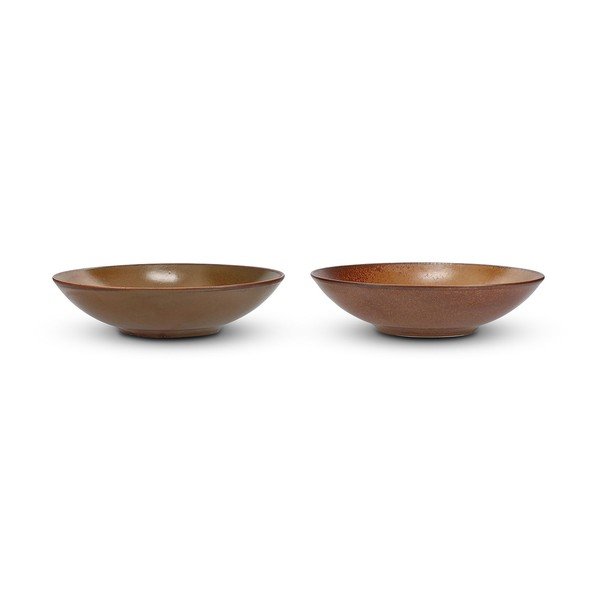 Hnědý hluboký  porcelánový talíř ø 26 cm Ovio – BonBistro-image-2
