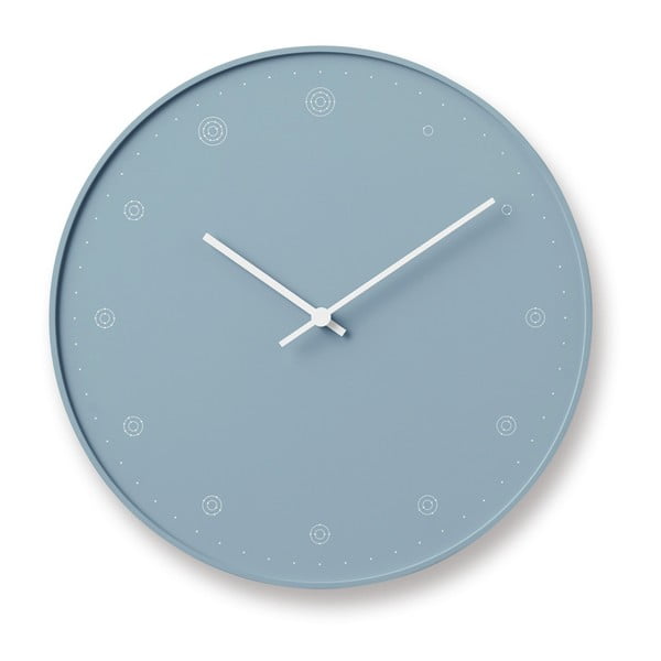 Modré nástěnné hodiny Lemnos Clock Molecule, ⌀ 29 cm