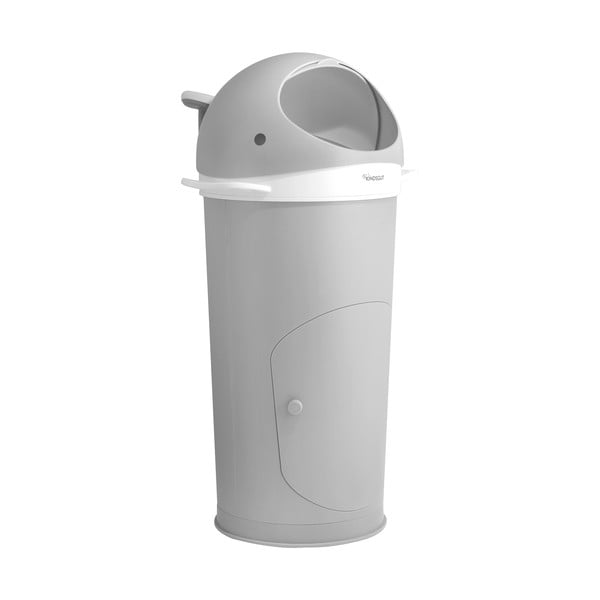 Světle šedý plastový odpadkový koš na pleny 25 l Whale – Kindsgut