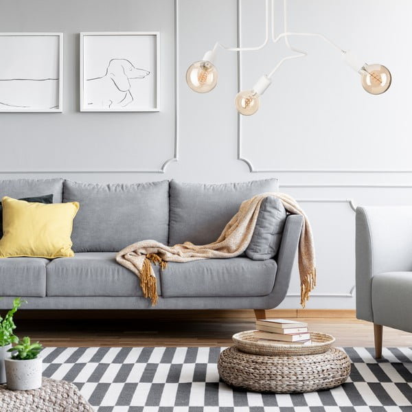 Bílé stropní svítidlo 55x55 cm Domino – LAMKUR-image-3