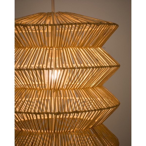 Závěsné svítidlo v přírodní barvě s ratanovým stínidlem Dakit – Kave Home-image-2