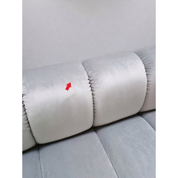 Šedá sametová pohovka 230 cm Lupine - II. jakost – Micadoni -image-4