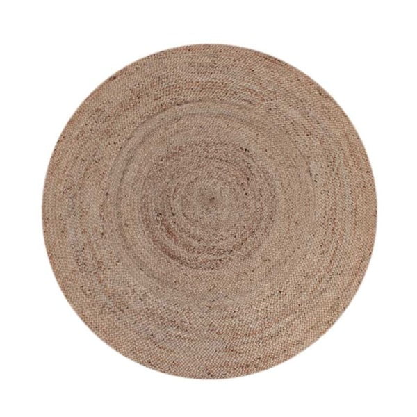 Hnědý jutový kulatý koberec ø 180 cm – LABEL51