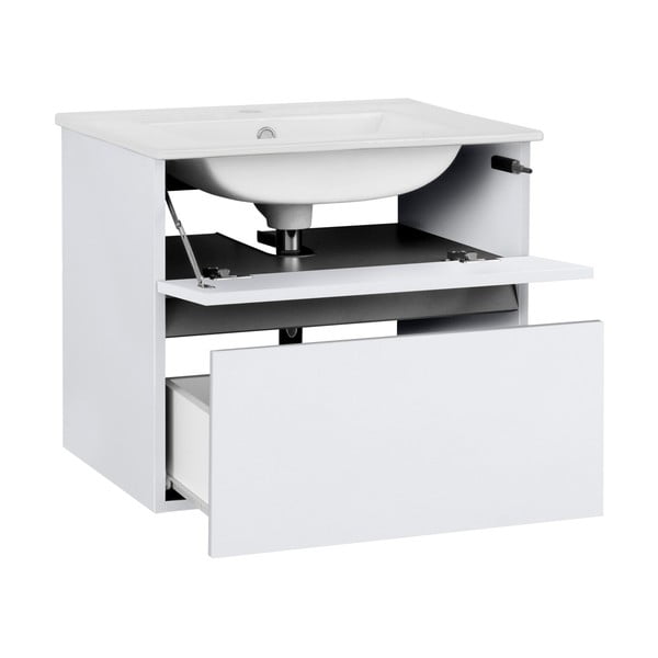 Bílá závěsná skříňka bez umyvadla 60x52 cm Wisla – Støraa-image-2