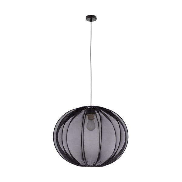 Černé závěsné svítidlo s textilním stínidlem ø 52 cm Mellow – Candellux Lighting