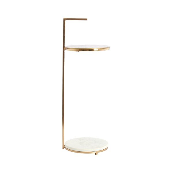 Kulatý odkládací stolek s mramorovou deskou  ø 26 cm Leda – Light & Living-image-3