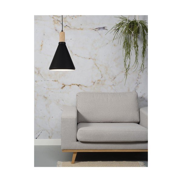 Závěsné svítidlo s kovovým stínidlem v černo-přírodní barvě ø 25 cm Melbourne – it's about RoMi-image-2