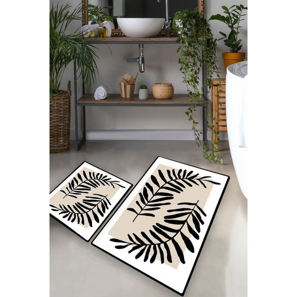 Béžové koupelnové předložky v sadě 2 ks 60x100 cm Casting – Foutastic-image-1