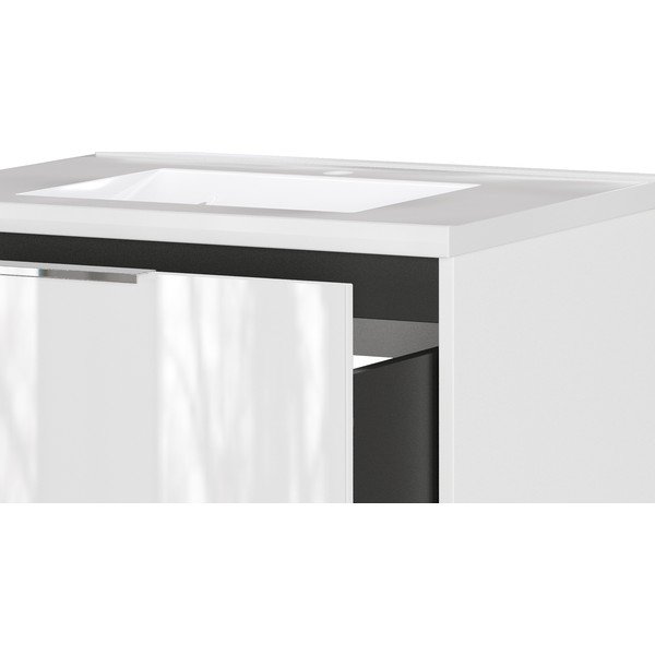Bílá lesklá závěsná skříňka pod umyvadlo 61x61 cm Celano – Germania-image-4