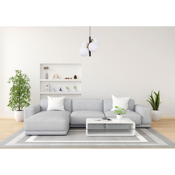 Černo-bílé závěsné svítidlo se skleněným stínidlem ø 15 cm Forte – Squid Lighting-image-1