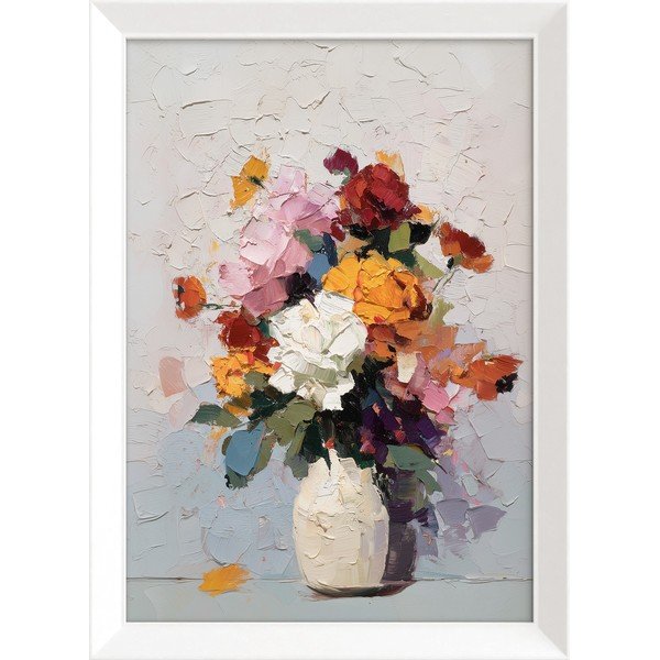 Tištěný obraz s rámem 56x75 cm White Vase – Styler