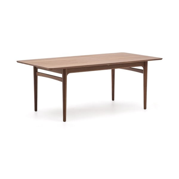 Rozkládací jídelní stůl s přídavnou deskou v dekoru ořechu 100x200 cm Elan – Kave Home-image-2