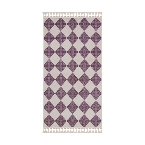 Fialovo-béžový pratelný koberec běhoun 200x80 cm - Vitaus