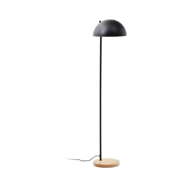 Černá/v přírodní barvě stojací lampa s kovovým stínidlem (výška 150 cm) Catlar – Kave Home