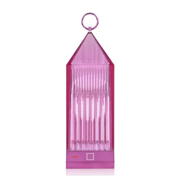 Růžová transparentní LED lucerna Kartell Lantern