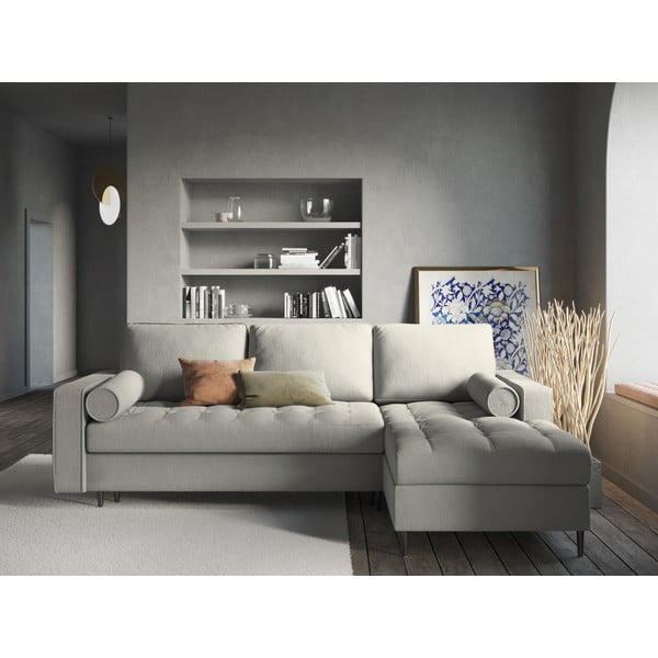 Světle šedá rozkládací rohová pohovka Milo Casa Santo, pravý roh-image-1