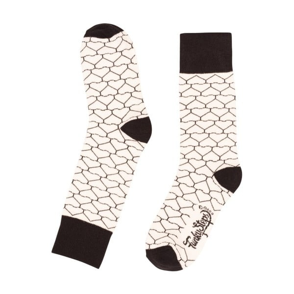 Béžové ponožky Funky Steps Geometric, velikost 35 – 39