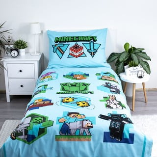Bavlněné dětské povlečení na jednolůžko 140x200 cm Minecraft – Jerry Fabrics