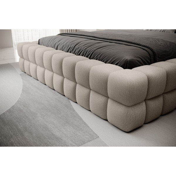 Béžová čalouněná dvoulůžková postel s úložným prostorem s roštem 180x200 cm Dizzle – ELTAP-image-3