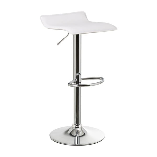 Bílé barové židle s nastavitelnou výškou z imitace kůže v sadě 2 ks (výška sedáku 63 cm) – Casa Selección