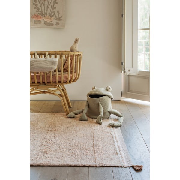 Světle růžový pratelný ručně tkaný bavlněný koberec 120x160 cm Bloom Rose – Lorena Canals-image-1