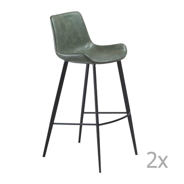 Sada 2 zelených  barových židlí DAN– FORM Hype
