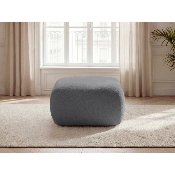 Šedá podnožka z textilie bouclé Montaigne – Bobochic Paris-image-4