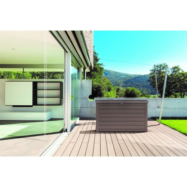 Hnědý plastový zahradní úložný box Ontario – Keter-image-2