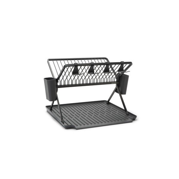 Tmavě zelený kovový dvoupatrový odkapávač 42x51 cm – Brabantia-image-2