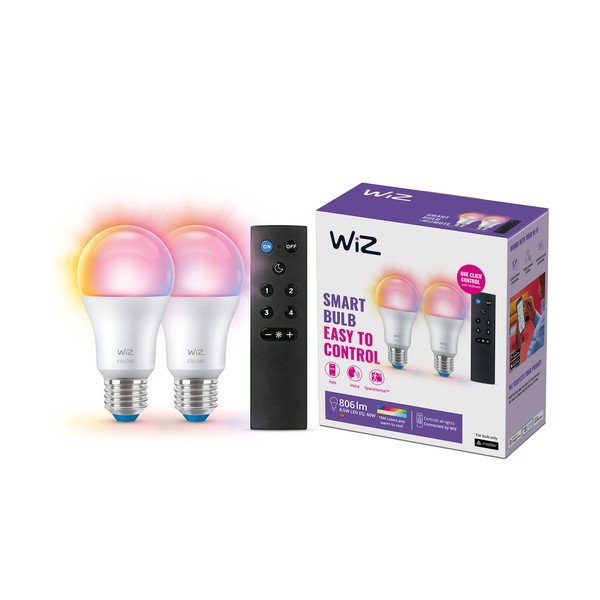 LED smart žárovky v sadě 2 ks E27, 9 W – WiZ