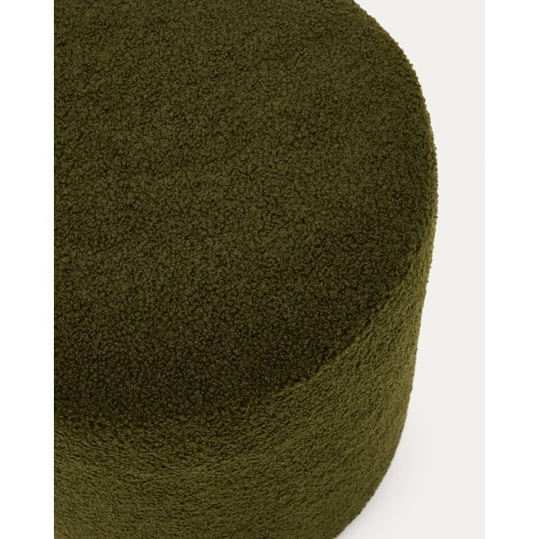 Zelený taburet z textilie bouclé Kaeli – Kave Home-image-1