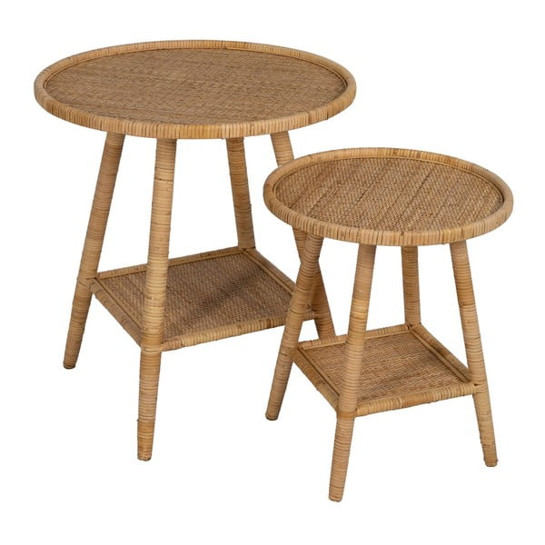 Ratanový kulatý odkládací stolek ø 45 cm – Ixia-image-2