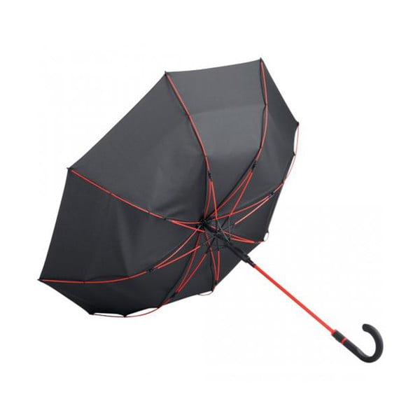 Černý větruodolný deštník s červenými detaily Ambiance Fare Proof, ⌀ 112 cm-image-3