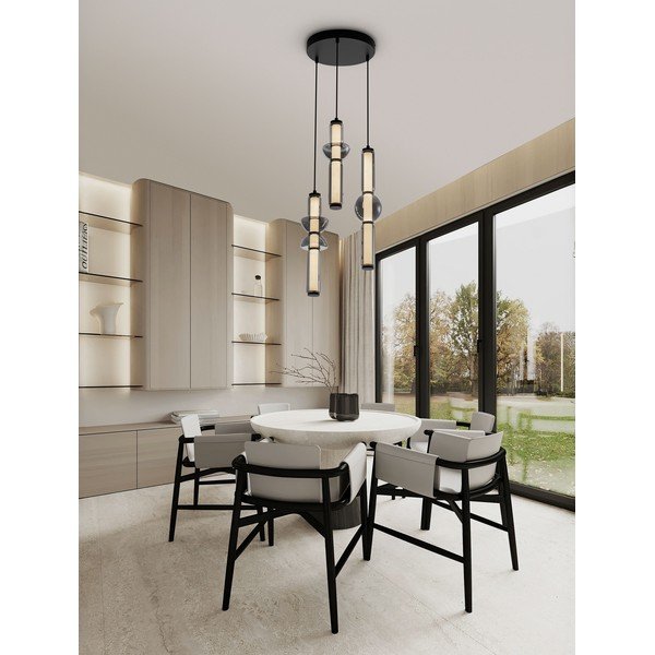 Šedé skleněné LED stmívatelné závěsné svítidlo ø 38 cm Ulon – Nova Luce-image-2