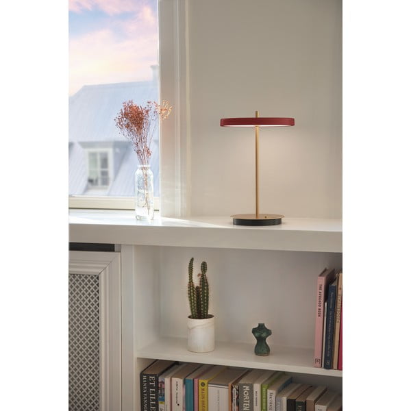 Červená LED stmívatelná stolní lampa s kovovým stínidlem (výška 31 cm) Asteria Move – UMAGE-image-4