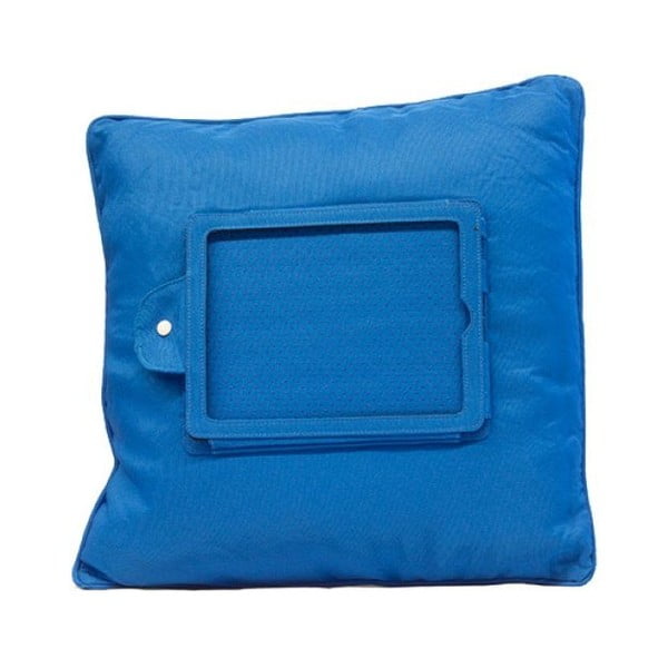 Modrý polštář s držákem na iPad InnovaGoods