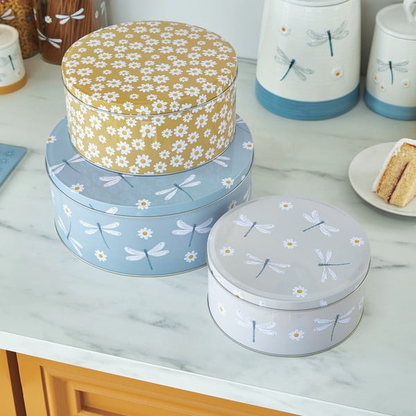 Ocelové dózy na cukroví v sadě 3 ks English Meadow – Cooksmart ®-image-1